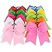 7.5in Larger Jumbo Goody Cheer Bows Hair Ties Cheerleading Pony Tail Holder Elastic Head Loop For Girls Uniform Infant Accessories 12 Color Set