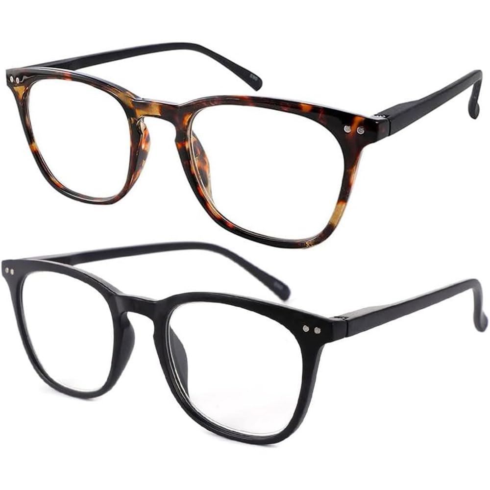 JiSoo Womens Reading Glasses 1.0, Trendy Readers Glasses Women, Lightweight Ladies Magnifying Glasses for Reading, Tortoise+ Black — image 1
