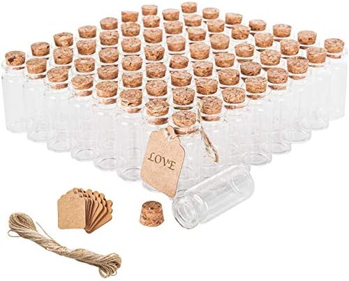 Brajttt 64PCS Cork Stoppers Glass Bottles