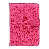 Aokdis New Universal Leather Flip Stand Case Cover For 7 inch Android Tablet (hot pink)