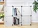 C&AHOME Cube Storage Organizer, Modular 4-Cube Shelving Units, Closet Cabinet, Plastic Closet Organizer with Doors Ideal for Bedroom, Home Office, 24.8”L x 12.4