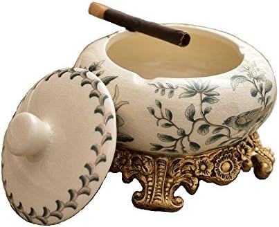 MAYBAO Art Ashtray with Lid Decorative Tabletop Ashtray Elegant Ash Holder for Cigarette (Bird)