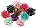 YYCRAFT 30 pcs Chiffon Flower with Dots Prints for Baby Girls Flower Headband Bows DIY Craft,Party Decoration(1.5