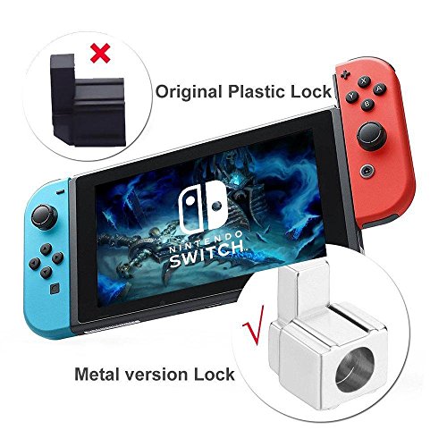 Joy-con Replacement Latches for Nintendo Switch, Yoelike Metal Lock Buckles Repair Tools Kit for Nintendo Switch NS Joy Con with Screwdrivers (Silver)