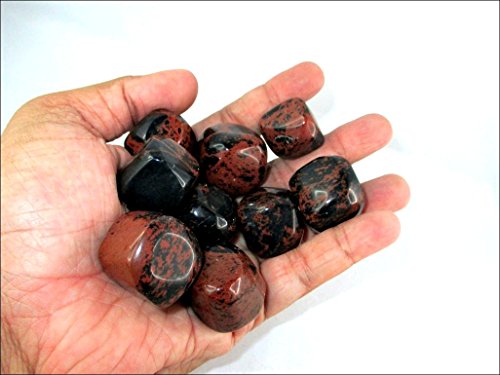 Jet Mahogany Obsidian Tumbled Stone 100 grams A++ Approx. 0.75" to 1"inch High Grade Healing Metaphysical Jet International Crystal Therapy Booklet