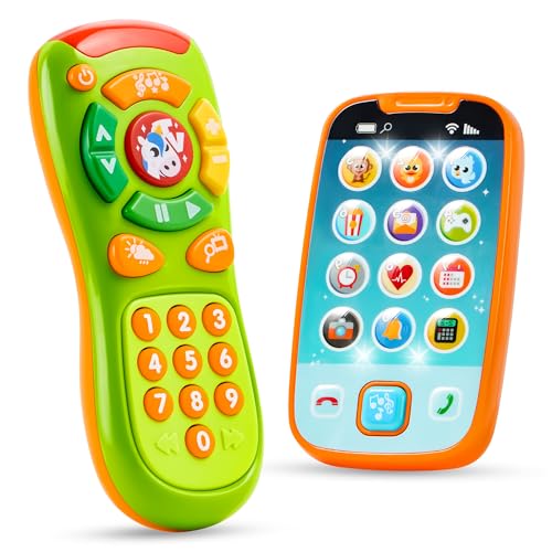 JOYIN Baby Toy Phone, Remote Control and Smart Phone with Music, Fun Musical Learning Toys for Babies, Boys, Boys, or Girls, Birthday and Christmas Gifts