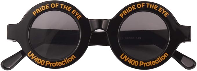 oversized black round sunglasses