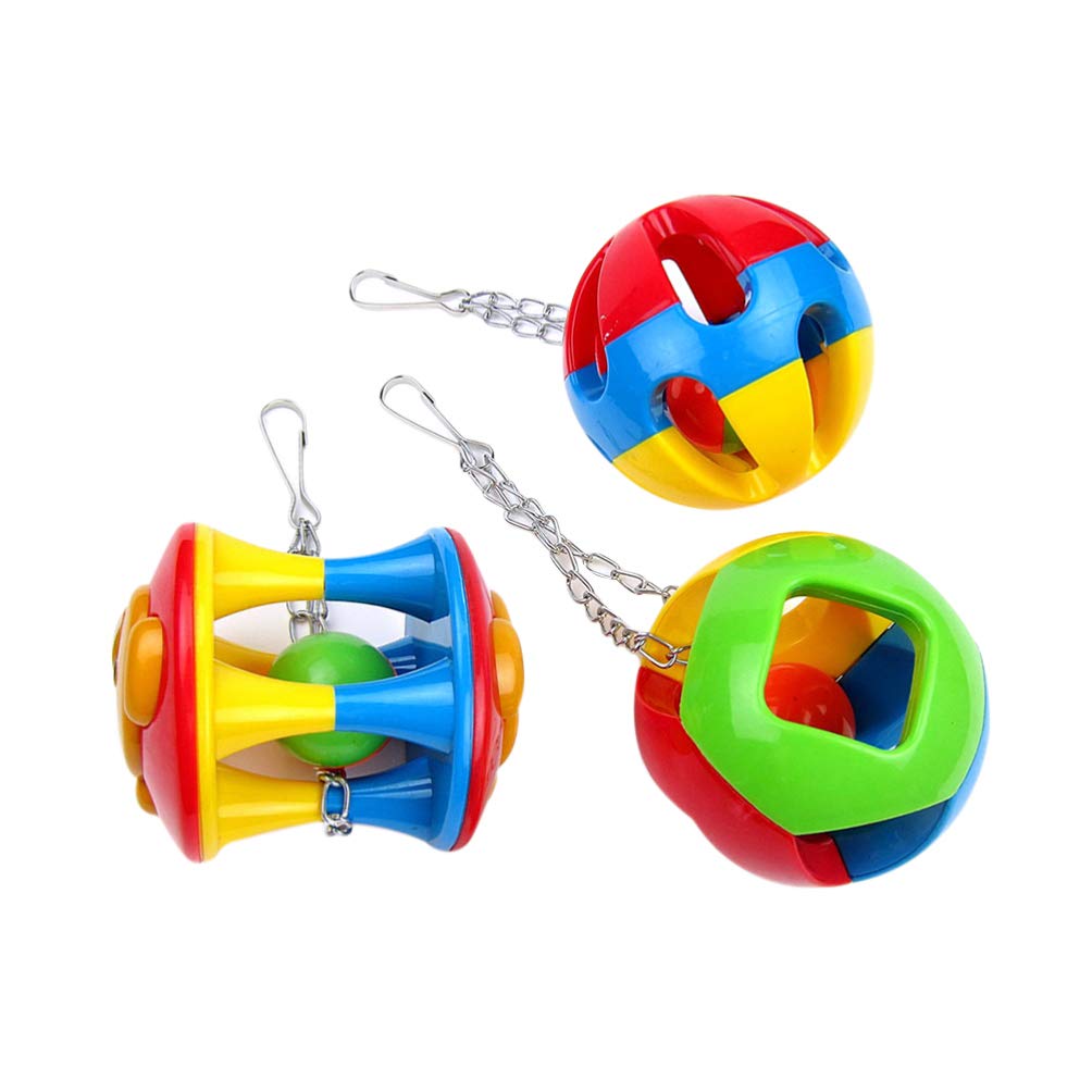 POPETPOP 3pcs Parrot Toy Ball Training Toy Parrot Ball Bird Playing Educational for Pet Bird