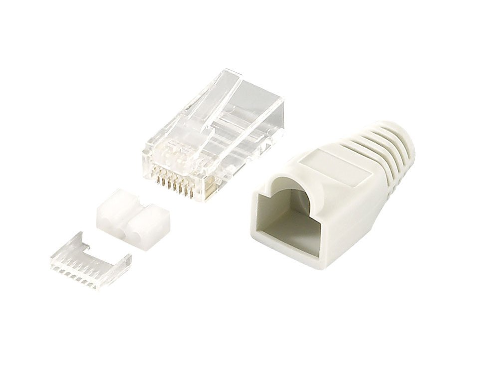 LogiLink MP0021 Cat.6 RJ45 Shielded Plug Connectors. 100-Piece. Grey, Grey, Set of 100 Pieces
