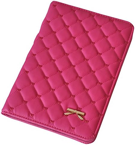 Frankfort Bow Faux Leather Smart Case Stand Cover for iPad Air Mini ( iPad Mini4 , rose-red)
