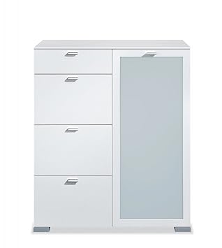 Chest Of Drawers White With Frosted Glass Maxwell12 Amazon Co Uk