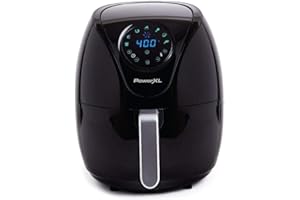 PowerXL Air Fryer 7 QT Maxx Classic, Extra Hot Air Fry, Cook, Crisp, Broil, Roast, Bake, High Gloss Finish, Nonstick, Black