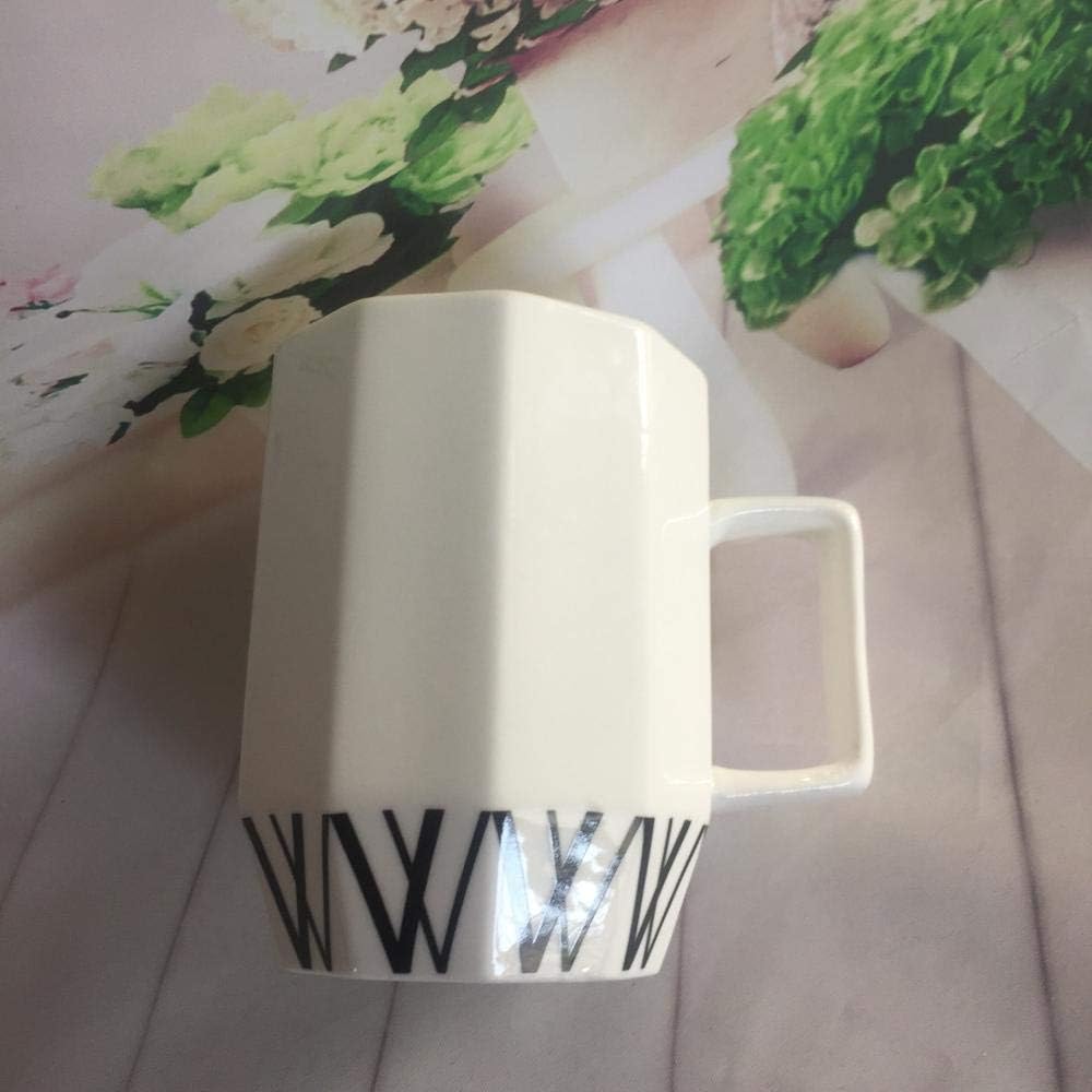 Household Ceramic Cup Creative Mug Geometric Pattern Coffee Cup Student Water Cup Ceramic 10 oz Office Coffee Reusable Coffee Tea Mug B 300Ml