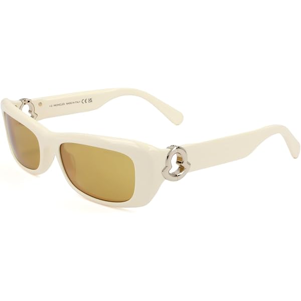 Sunglasses Moncler ML 0117 - 25G Ivory/Brown Mirror, Oval Sunglasses Moncler ML 0117 -F Asian fit 25G Ivory/Brown  main image 3