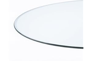Spancraft 36" Inch Round 3/8" Thick Clear Glass Table Top with Pencil Edge Edge and Tempered Glass, Replacement Glass Table Top, Great for Dining Tables, end Tables, and Outdoor Patio Table Tops or