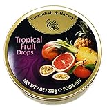 Cavendish & Harvey Tropical Fruit Drops 7oz, Metal Tin