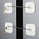 Locks for Refrigerator,2 Pack Fridge Lock with Keys,Lock for a Fridge,White Refrigerator Lock