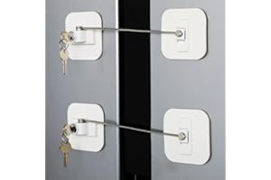 BAOWEIJD Locks for Refrigerator,2 Pack Fridge Lock with Keys,Lock for a Fridge,White Refrigerator Lock