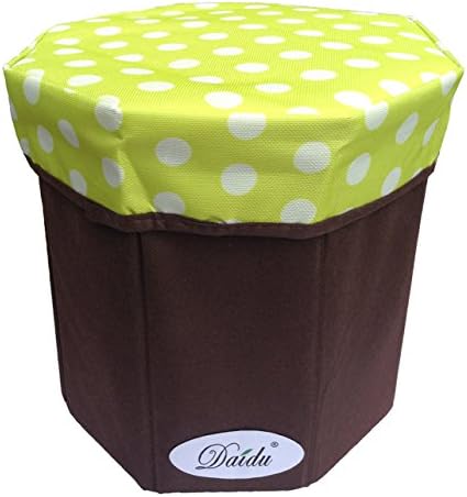 Daidu Non-Woven Fabric Foldable Storage Ottoman Bin Cube Box Stool 9.8 x 9.8 x 9.8 inches for Family,Green