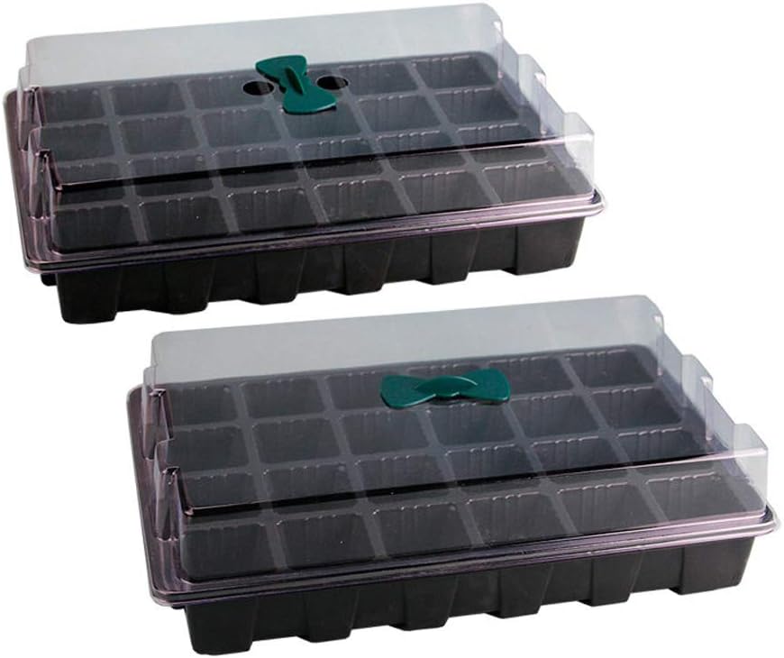 10 Pack -240 Cells -24 Grow Trays with Humidity Dome and Cell Insert - Mini Propagator for Seed Starting and Growing Healthy Plants Durable Reusable and Recyclable