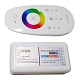 LEDENET 2.4G Wireless Touch Screen LED RGBW Strip RF Controllers Remote Control 5050 RGBWW Strip Lighting with Touch Ring Keys 12V/24V 4 Channel (Wifi Compatible) (2.4G RGBW Controller)