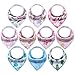 10-Pack Bandana Bibs Upsimples Baby Drool Bibs for Drooling and Teething, 100% Cotton, Super Absorbent, 10 Stylish Design Bibs for Baby Girls Infants Toddlers, Baby Shower Bib Gift Set