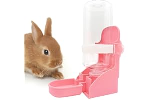 kathson Rabbit Water Bottle, 17oz Hanging Water Fountain Automatic Dispenser No Leak WaterFeeder for Bunny Chinchilla Guinea Pig Hedgehog Ferret