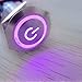 ESUPPORT Stainless Steel 19mm 12V 5A Power Symbol Angel Eye Halo Car Purple LED Light Metal Push Button Toggle Switch Socket Plug Wire Waterproof