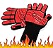 BBQ Glove Oven Mitts - Max Heat Resistant Grill & Cooking Pot Holders Set with Silicone & Aramid Kevlar - Use by Barbecue Smoker Fire or Hot Baking in Kitchen - Grilling Accessories by Cave Tools