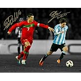 Ikonic Fotohaus Cristiano Ronaldo Lionel Messi the Goats Signed Photo Autograph Print Wall Art Home Decor