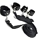 6 Piece Bondage Restraints Set Kit for Bed and Under Bed Sex Play SM Bondage Toy Gear Cuffs Handcuff Eye Mask Leg Ankle Wrist Rope Strap On Harness for Women Couples Lesbian Female,Blackthumb 1