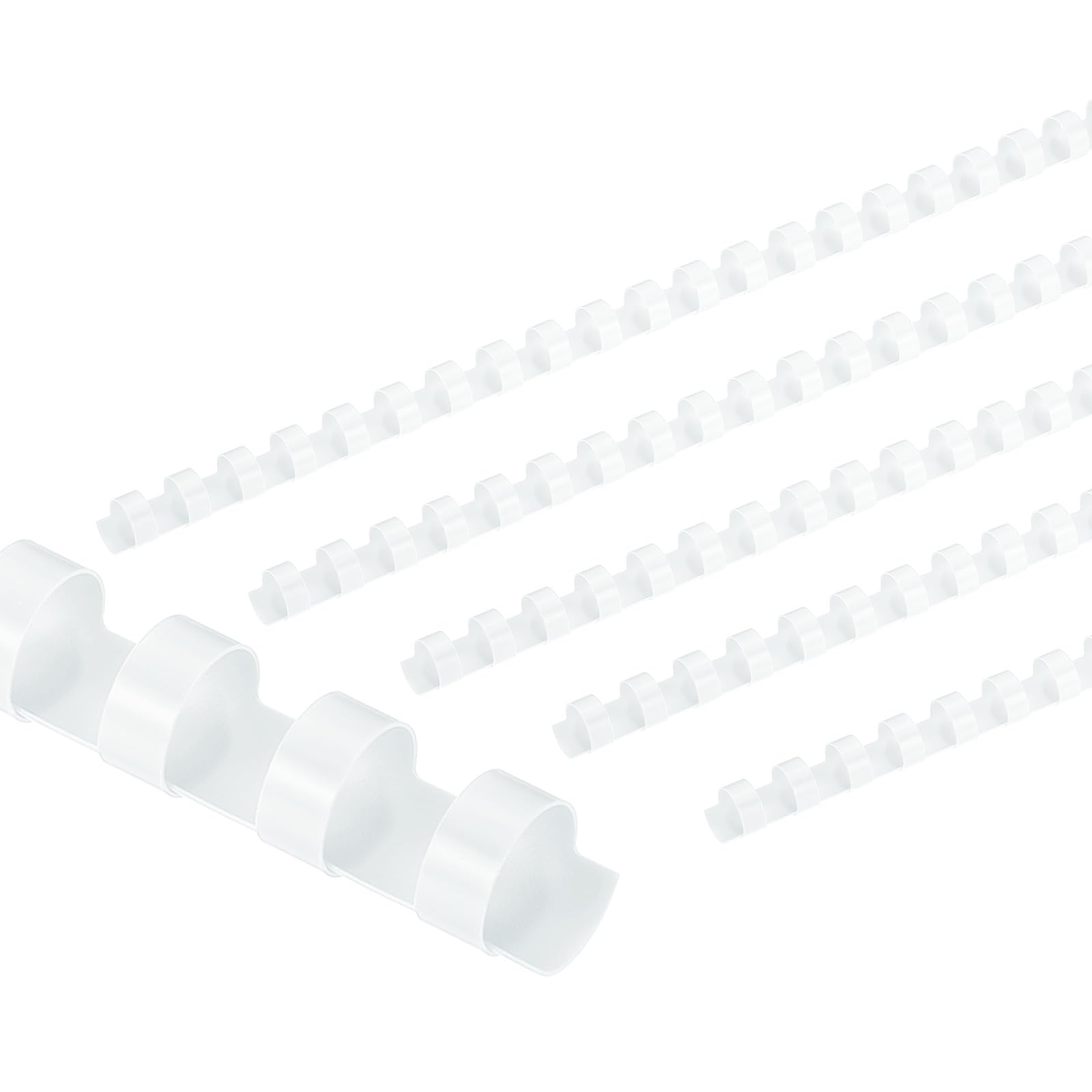 PATIKIL 12mm (1/2") Plastic Binding Combs, 50 Pcs 21 Rings Comb Binding Spines 90 Sheet Capacity Letter Size for Binding Paper Sheets, White