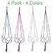 Plant Hanger, 4 Pieces Colored Hanging Planter with Metal Hook Ring, Flower Pot Plant Holder Basket Jute Rope Holder for Indoor Outdoor Garden Home Decorations by Fezep