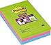 Post-it Super Sticky Large Notes, Assorted Colours, Lined, 101 mm x 152 mm, 90 Sheets/Pad, 3 Pads - Self-Stick Notes for Note Taking, to Do Lists & Reminders
