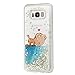 YOKIRIN Galaxy S8 Plus Case, Liquid Glitter Silicone Quicksand Case Floating Moving Bling Hearts Sparkly Print Clear Shockproof Protective Cover for Samsung Galaxy S8 Plus, Cat & Fish Love