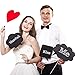 Large Photo Booth Props, BizoeRade Fun & Cute DIY Party Props, Black Chalkboard Message Signs, Longer Sticks & Bigger Size, For Weddings, Birthday, Bachelorette, Graduation Parties & More – 11Pcs