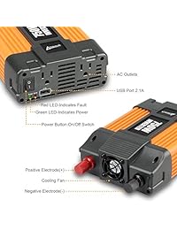Inversor de corriente para automóviles, de la marca Ampeak, de 12 V CC a 110 V CA, con puerto USB