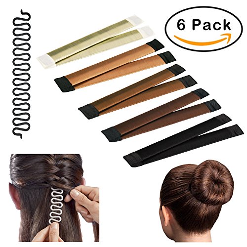Donut hair bun maker kit, yafex hair styling disk with …