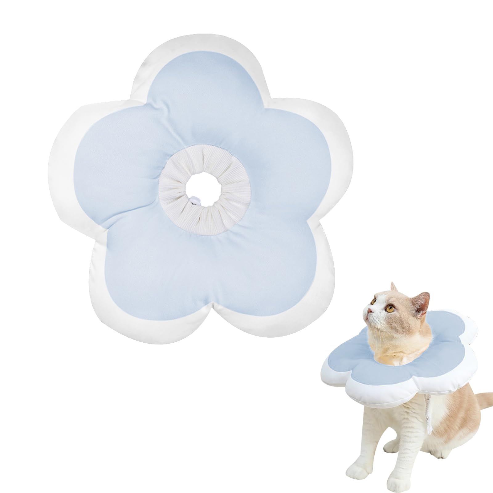 BSITSSS Adjustable Cat Recovery Collar - Blue Soft Cone to Prevent Licking, Biting - Anti-Lick for Pet Medical Rehabilitation