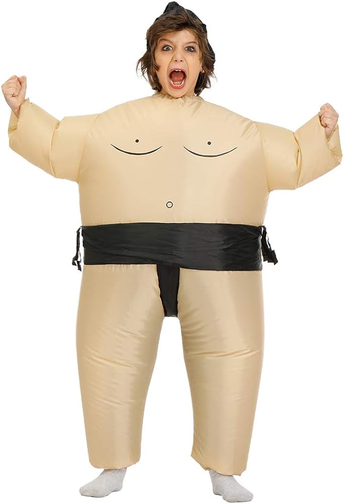 Kooy Inflatable Flamingo/Sumo/Bull/Horse Costume Inflatable Halloween Party Costumes Blow up Costume Adult/Kids