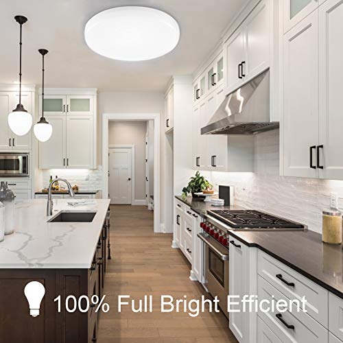 LED Ceiling Lamp, OOWOLF Modern 22W Led Ceiling Light Fixture Ultra Thin 11.8in IP44 Waterproof 1900LM 4500K Natural White for Bathroom Bedroom Kitchen Living Room Dining Balcony Corridor