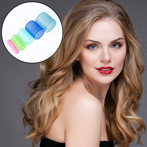 54 Pieces Self Grip Hair Rollers Clips Set, Include 30 Pieces Self Holding Hair Rollers (60 mm