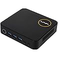ECS Elitegroup Liva Z Mini PC Computer Intel Celeron N3350 Dual-core, 4GB DDR3L/64GB eMMC, Type C Port, 4K@60Hz HDMI+mDP, WiFi, Ethernet, Dual Monitor Support (Liva Z N3350), Black