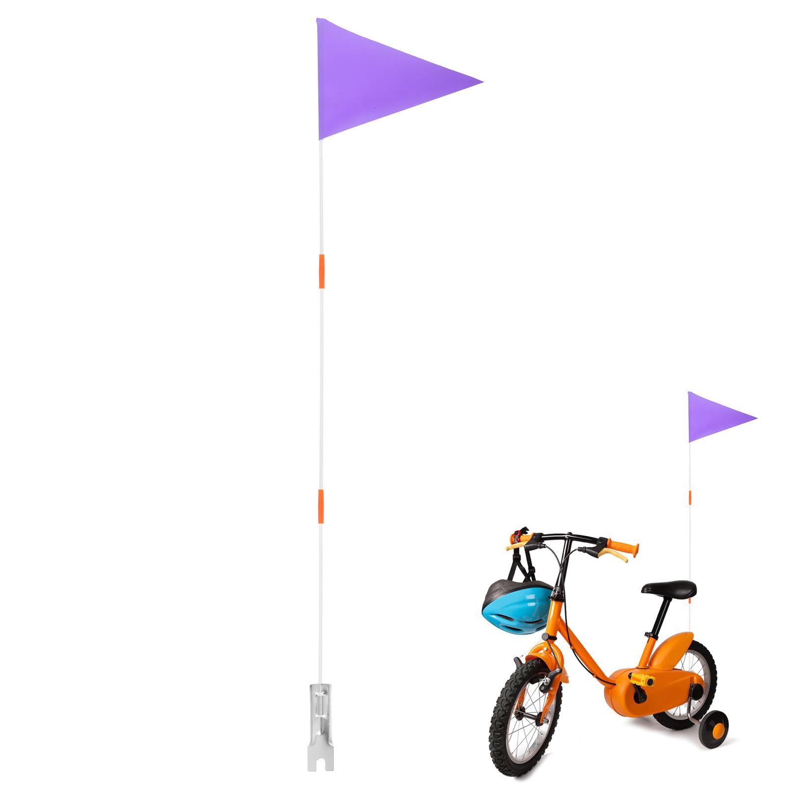 VANZACK 1 Set Bicycle Flagpole Outdoor Bicycle Flag Bicycle Flags for Outdoor Exercise Bike Bicycle Outdoor Sign Pennant Car Flag Child Accessories Fibreglass Purple