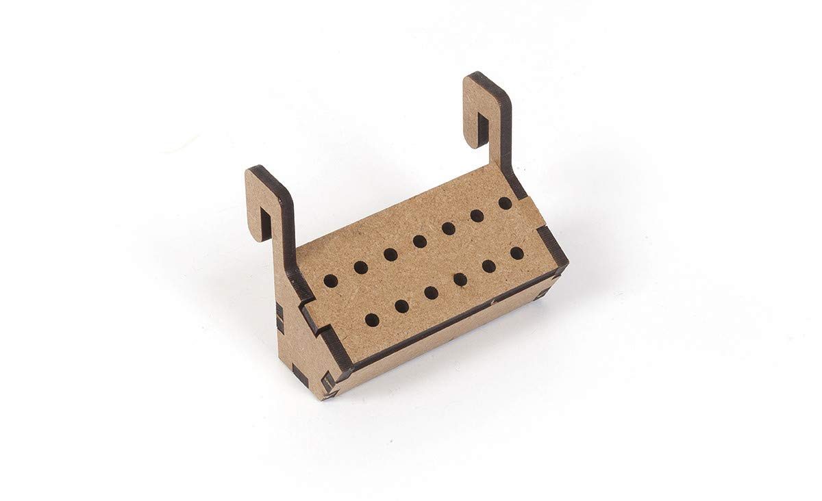 Ref: 19133 Drill bit holder + adapter for the upper tray of the workshop furniture, to fix the boat supports to different sizes. Update of the first version of the workshop furniture.