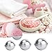 WEBSUN Bath Bomb Mold Set 6 Set 3 Sizes Metal Bath Bomb Mold 104 Pcs with Wrapping Papers, Shrink Wrap Bags & Stickers for Crafting Your Own Fizzies