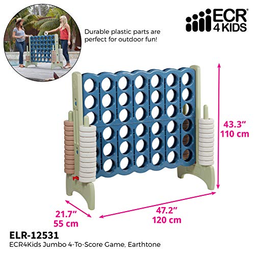 ECR4Kids Jumbo 4-to-Score Giant Game Set - Oversized 4-in-A-Row Fun for Kids, Adults and Families -  - //coolthings.us