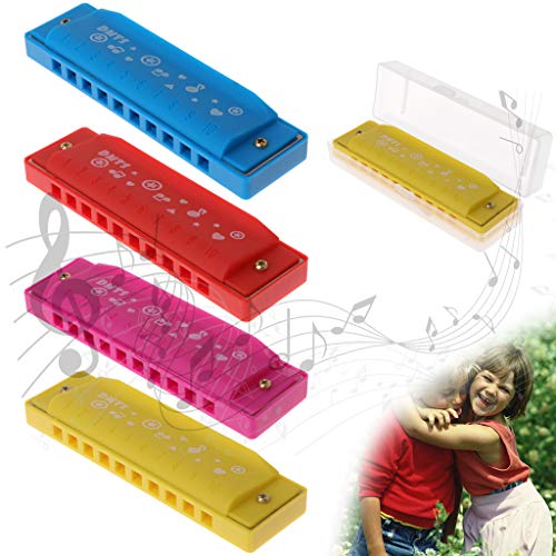 image for Jesse 10 Hole Kids Blues Harmonica, Pocket Harmonica Key for Professio
