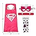 Superhero Costumes For Girls – 4 Capes and Masks + 4 Superhero Stickers + 4 Bracelets – Dress Up Kids Toys