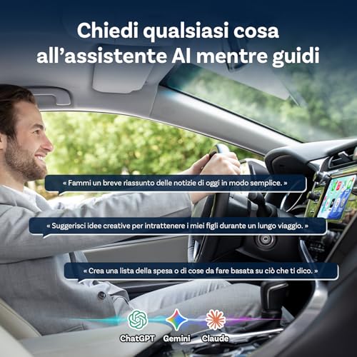 OTTOCAST Mini Core Adattatore Wireless 2 in 1 per CarPlay e Android Auto, Dongle Compatto con Wi-Fi 6 e Bluetooth 5.4, Pulsante Smart Switch, Connessione Automatica